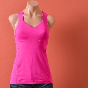 Lululemon Push Ur limits Pink Cross Back Tank Top